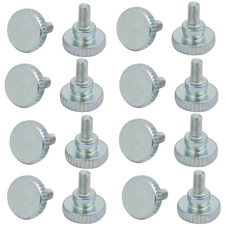 

Unique Bargains M3x6mm Carbon Steel Flat Knurled Head Fully Threaded Thumb Screw Bolt 16pcs