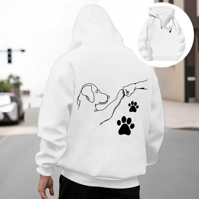 WILLBEST Sudaderas En Pareja Sudadera con Capucha Casual con Estampado De Cachorro Adorable para Otoño e Invierno Moda Cómoda Sudadera Holgada XGrande