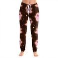 thumbnail image 2 of IYYVV Halloween Pajama Pants Womens Baggy Spooky Ghost Graphic Sweat Pant Fall Winter Lounge Pant with Pocket Pink S, 2 of 5