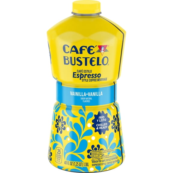 Cafe Bustelo Vanilla Flavored Iced Coffee, 40 Fl oz Bottle