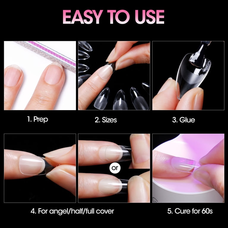 Gellen Medium Almond Fake Nail Tips, 504-Piece Set photo 8