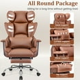 thumbnail image 3 of COOLHUT Big and Tall Office Chair 500LBS Wide Seat Ergonomic Computer Desk Chair, PU Leather Executive Office Chair with Footrest, Adjustable Task Chair Lumbar Back Support 8 Hour, Brown, 3 of 14