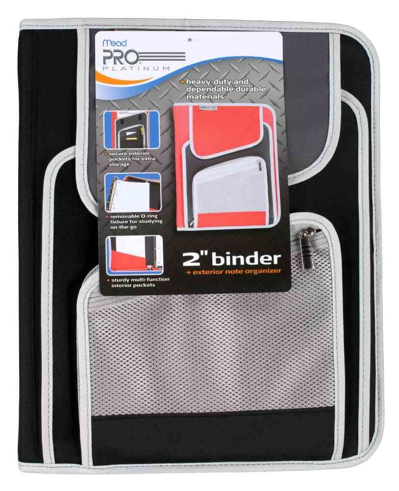 Mead 2 Inch PRO Zipper Binder, Gray, 1 Count