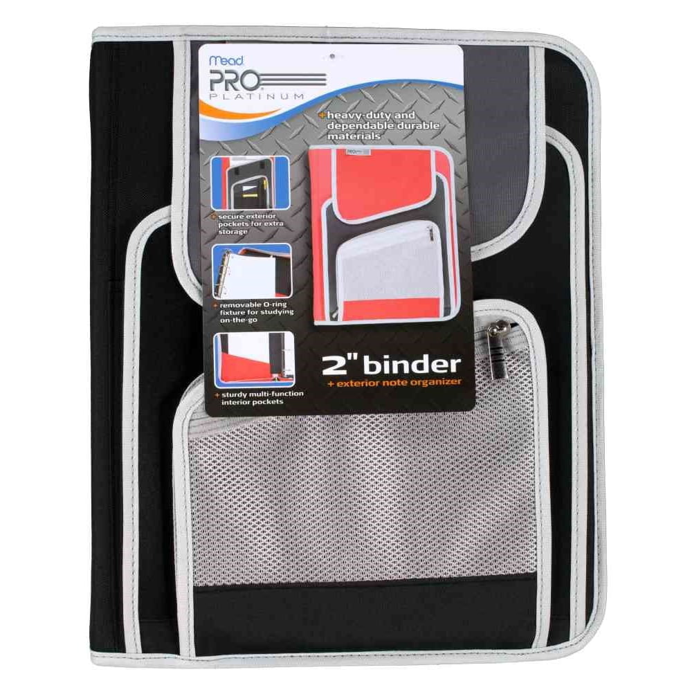Mead 2 Inch PRO Zipper Binder, Gray, 1 Count