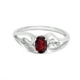 thumbnail image 6 of 14k White Gold Oval Garnet And Diamond Ring, 6 of 6