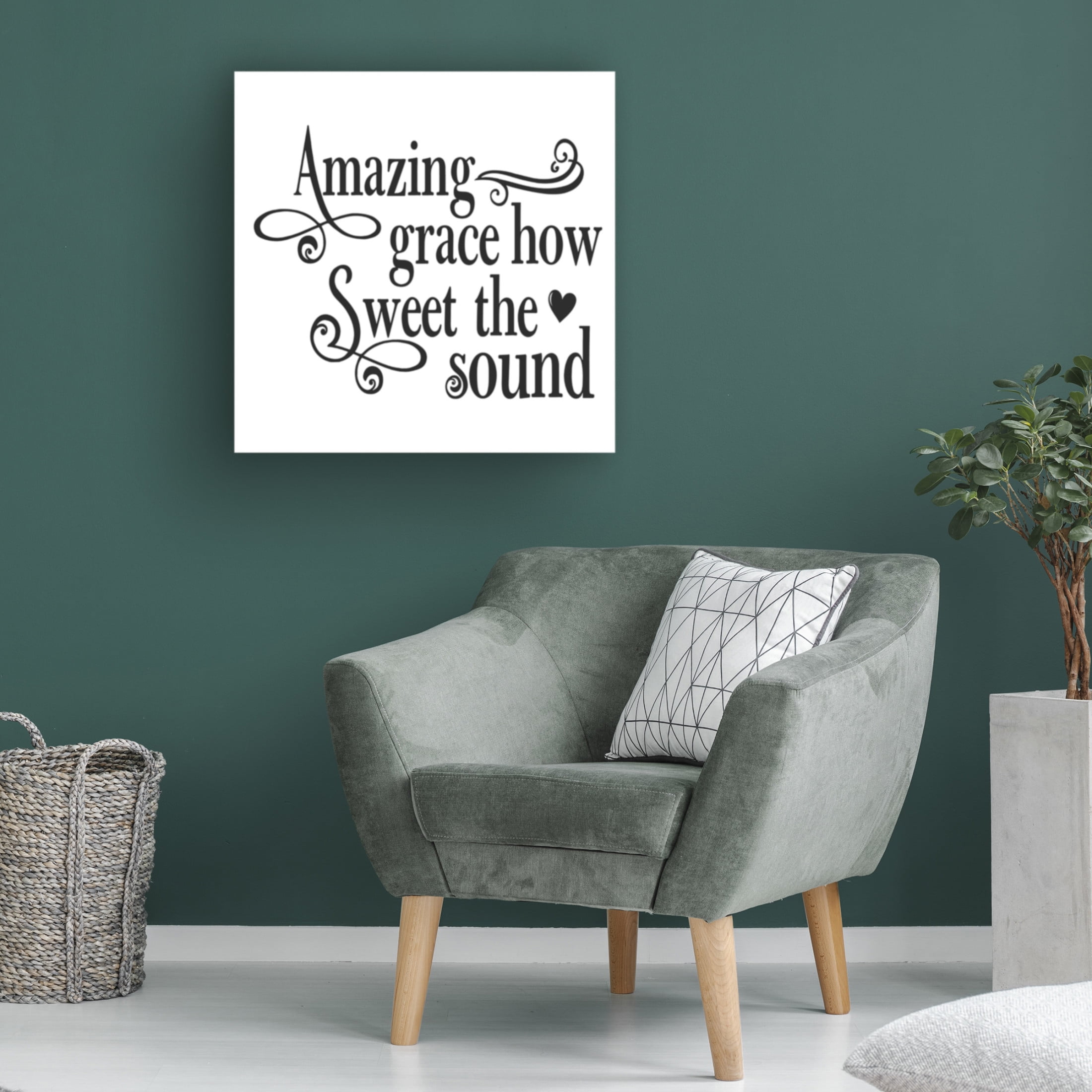 Canvas Wall Art - Jean Plout 'Christian Typography E' Wall Art for Living Room, Bedroom, or Office Décor by Trademark Fine Art - 18 x 18 Inches