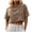Coffee, variant on Womens Summer Distressed Wash Tops Crew Neck Short Sleeve Shirts Solid Color Crop Tees Dressy Casual Basic Tees Blouses