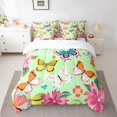 thumbnail image 2 of Cute Rainbow Butterfly Comforter Set Twin 7 Piece Wildflower Floral Bed in a Bag Women,Rustic Country Flowers Bedding Set with 2 Sheets,2 Pillowcases,2 Throw Pillow Covers, 2 of 5