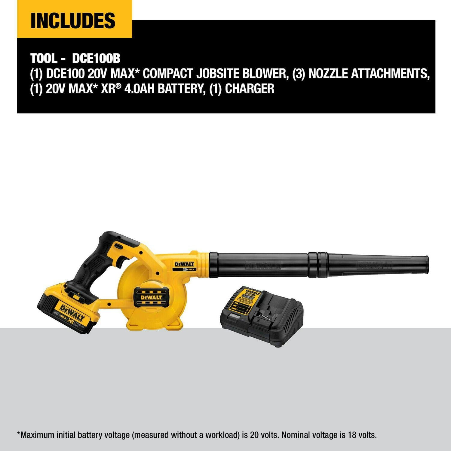 Dewalt dce100b 20v max compact jobsite blower baretool hotsell