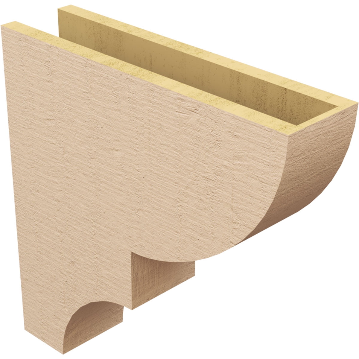 5"W x 20"D x 20"H Thin Ridgewood Rough Cedar Woodgrain TimberThane Corbel, Primed Tan