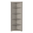 thumbnail image 1 of Bowery Hill Transitional Wood Corner Bookcase in Antique White, 1 of 7