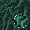 thumbnail image 5 of Exclusivo Mezcla King Size Flannel Fleece Blanket, Super Soft 3D Striped Jacquard Blanket for Bed, Lightweight Fuzzy Cozy Blankets, Forest Green, 90"x104", 5 of 7
