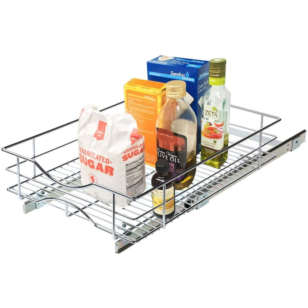 Home Zone Kitchen 14" W x 21" D Under PullOut Basket Organizer