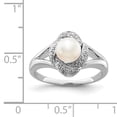 thumbnail image 2 of 925 Sterling Silver Rhodium-Plated Diamond and Freshwater Cultured Pearl Ring Size 7, 2 of 7