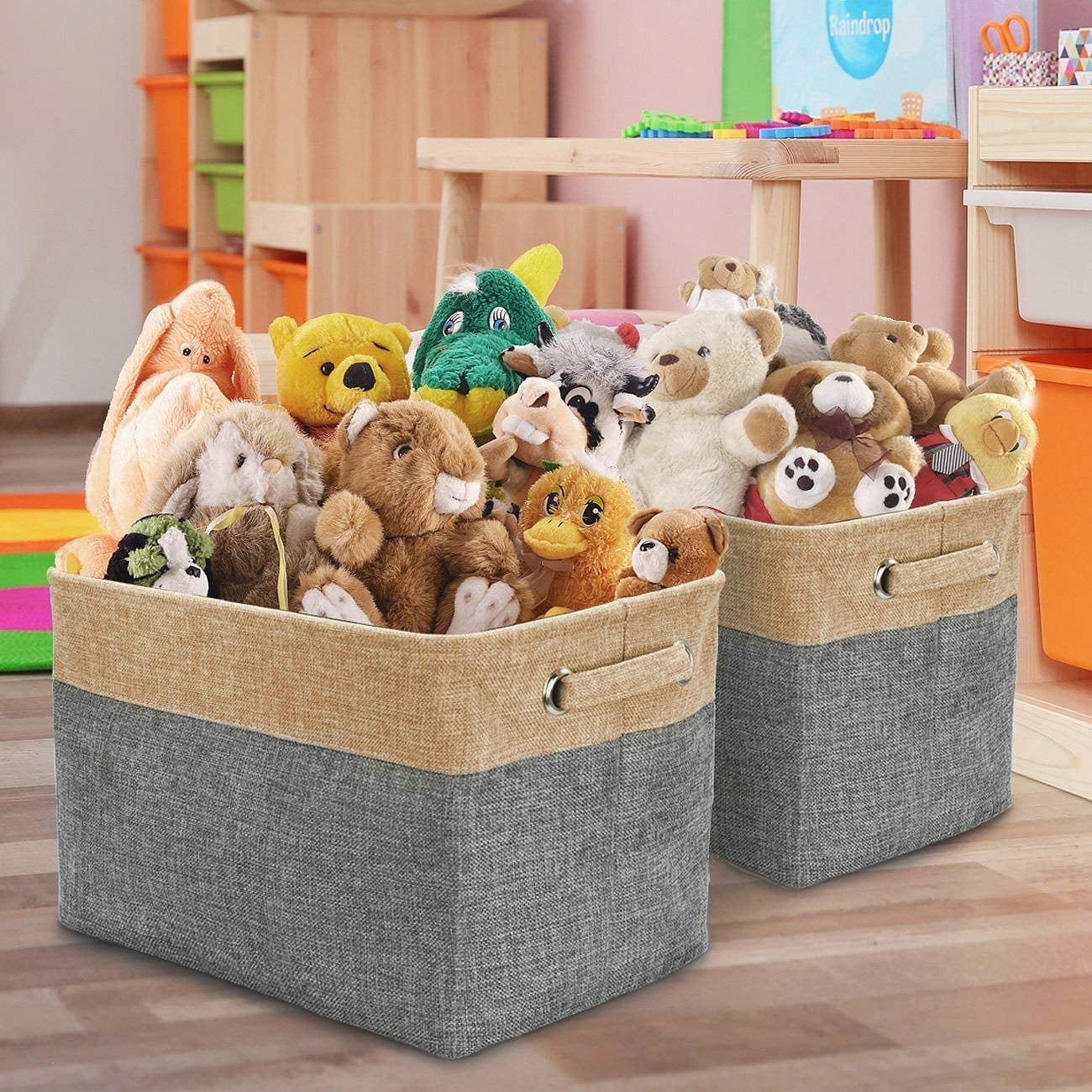 Sorbus Cubby Storage Organizer, 15-Inch Collapsible Bins with Dual Handles for Home and Office Shelves