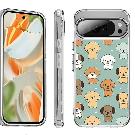 For Google Pixel 10 Pro XL Shockproof Protective Phone Case, by OneToughShield - Puppies