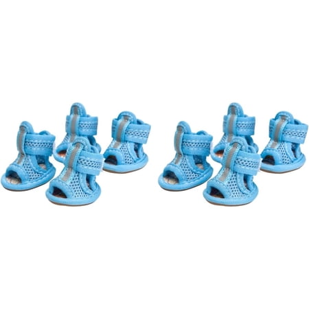 Boots Sandals 8 pcs Dog Sandals Dog Sandals mesh Dog Shoes pet Sandals for Dogs Dog Shoes Blue Summer