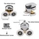 thumbnail image 2 of Shower Door Rollers, 25mm Diameter Home Replacement Sliding Shower Door Rollers, Fits 4-6mm Glass, Bathroom, Replacement Parts, 2 of 5
