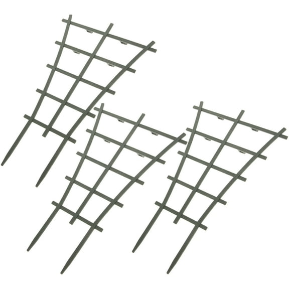 HEMOTON  3 Pcs Climbing Trellis Rack Garden Lattice for Plants Black