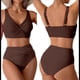 thumbnail image 3 of Conjunto de Bikini con Falda de Baño para Mujer, Color Café, Talla L, 3 of 7
