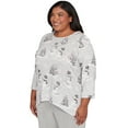 thumbnail image 3 of Alfred Dunner Womens Plus-Size Playful Snowmen Scene Knit Top, 3 of 4