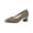 Exquisite Shoes - Gray, variant on Chunky Heels for Women Closed Toe Square Toe Metal Cap Accent Low Block Heel Animal Print Textured Upper Office Work Dress Pumps