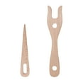 thumbnail image 2 of AMLESO 2 Pieces Knitting Fork and Eye Needle Kit Braid Wood Lucet Fork Braided Tool Brown, 2 of 8