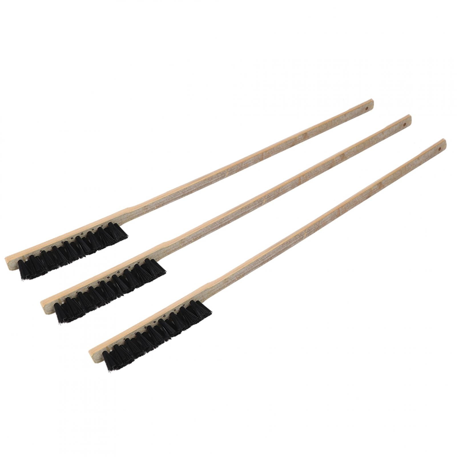 Tebru 3PCS Wooden Durable Long Handle Bird Cage Cleaning Brush For