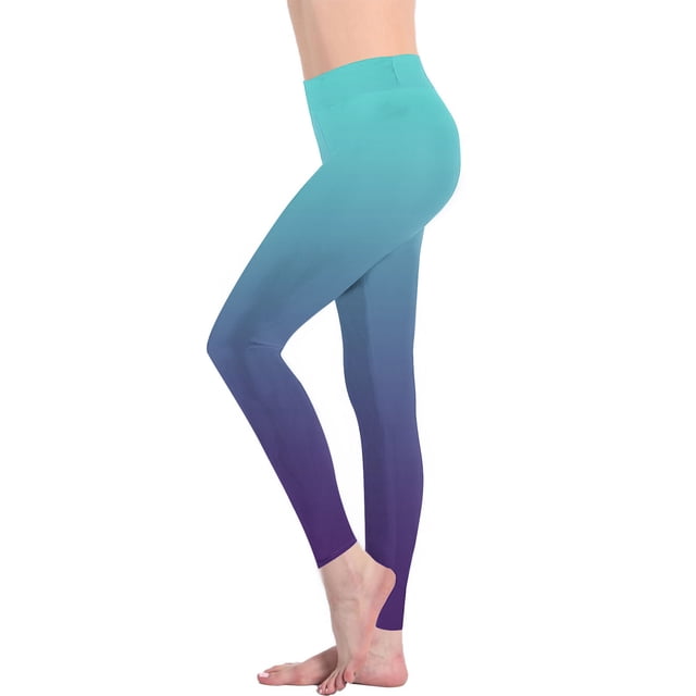 TIMIFIS Plus Size Yoga Pants for Women Workout Leggings for Women Tummys Control High Waisted Yoga Pants Gradient Color Athletic Running Cycling Tights - Spring/Summer