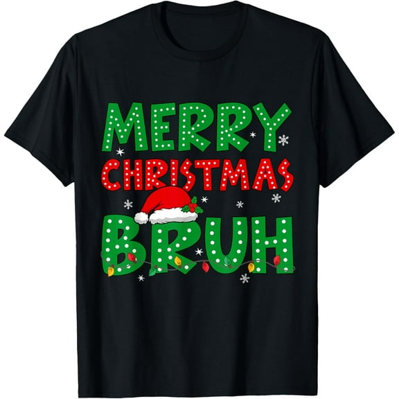 Premium model-Unisex-100% cotton-Bruh Meme Funny Saying Bro Greeting Teens Boys Men Christmas T-Shirt