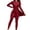 Red, variant on Women's Swimsuit 2 Piece Set Crew Neck Long Sleeve Drawstring Tops Long Pants Full Coverage Bathing Suit (XL, Blue)