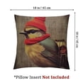 thumbnail image 4 of Acheng Throw Pillow Covers Retro Animal Sparrow Bird Carrying A Backpack Standing on A Branch Decorative Throw Pillow Case Cushion Cover for Sofa,Set of 2 White(Two Side Print) 22x22in, 4 of 7