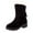 Black, variant on Fesfesfes Women's Boots Vintage Solid Color Round Toe Back Lace-up Mid-heel Mid-calf Boots 40(US:6.5)