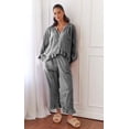thumbnail image 1 of Gupgi Women Plaid Pajama Sets 2 Piece Lounge Set Long Sleeve Button Down Shirt Ruffle Pants, 1 of 2