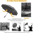 thumbnail image 3 of WWS-Travel Folding Golf Umbrella 10 Ribs Automatic Open/Close,Lightweight Compact Portable Backpack Car Parasol Outdoor,Sun/Rain,Anti 99 UV Protection UPF 50,Men Women Carabiner Handle Design, 3 of 4