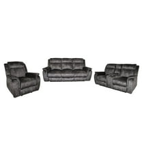 New Classic Furniture Park City 3-Piece Fabric Power Living Room Set, Slate
