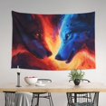 thumbnail image 4 of Easygdp Red And Blue Fire Wolf Tapestry Wall Hanging, Wall Tapestries for Bedroom Aesthetic Living Room Office Decor 60x40in, 4 of 8
