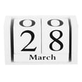 thumbnail image 3 of Calendario Perpetuo de Bloques de Madera Vintage Uxcell, Bloques de Exhibición de Mes y Fecha de Madera Reutilizables para Escritorio 3.7", Blanco, 3 of 5