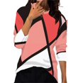 thumbnail image 3 of YVNAURA Geometric Print Tops for Women Crew Neck Long Sleeve Color Block Pullover Sweaters Oversized Loose Fit Tunic Shirts Casual Fall Winter Soft Stretchy Trendy Blouses, Red,L, 3 of 3
