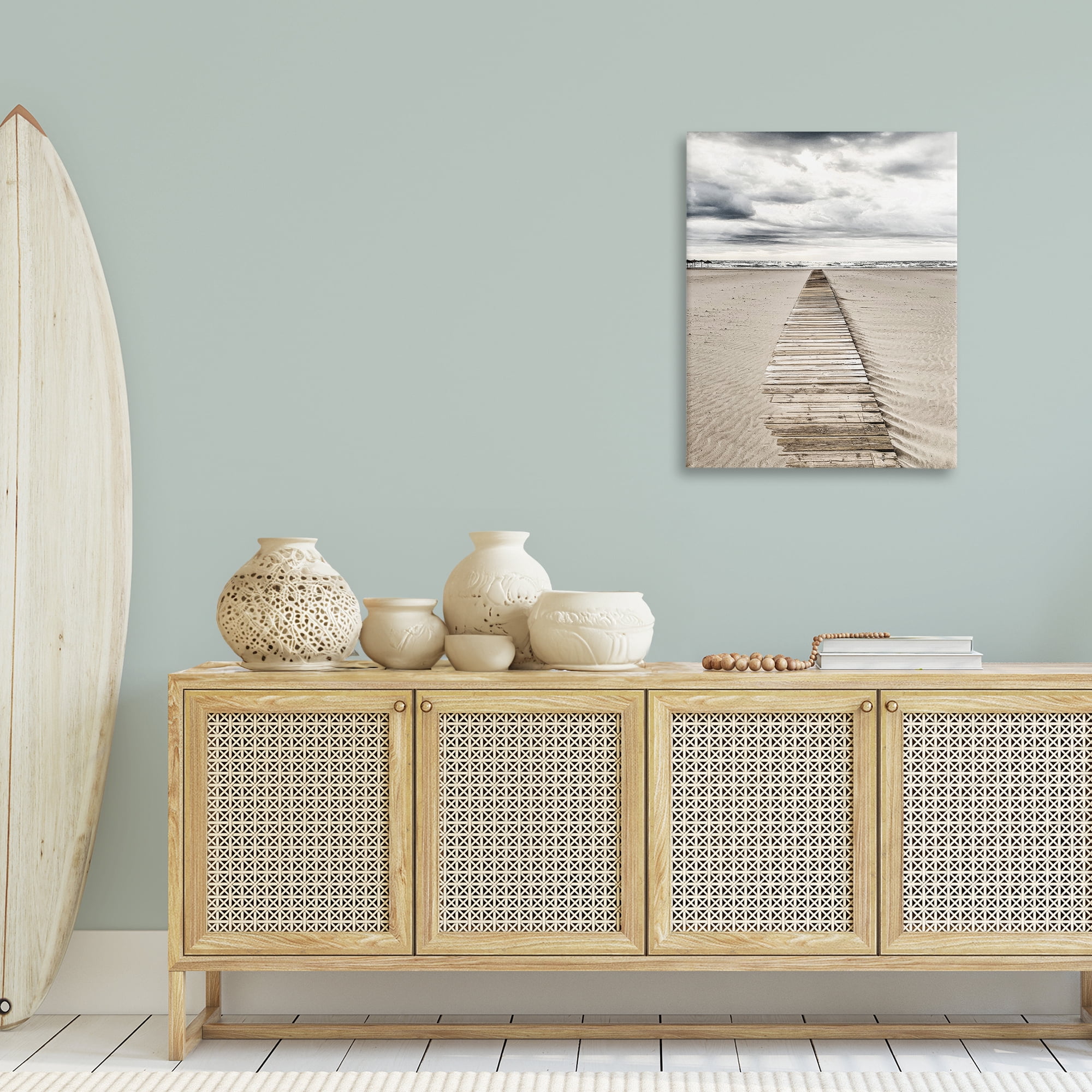 Stupell Industries Sand Covered Boardwalk Landscape Photography Gallery Wrapped Canvas Art Print Wall Art, 24 x 30
