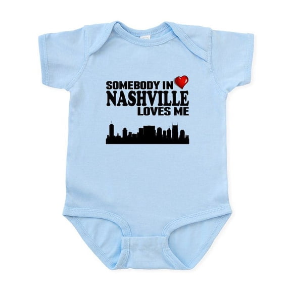 CafePress - Somebody In Nashville Loves Me Body Suit - Baby Light Bodysuit, Size Newborn - 24 Months