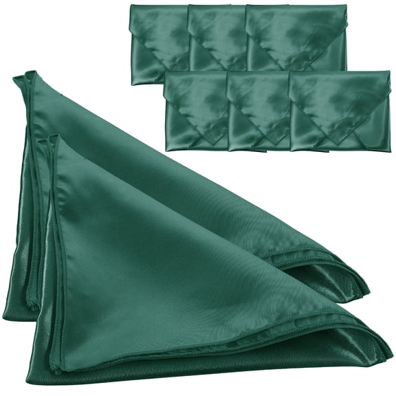 STRANDCHIC Set of 8 Satin Dinner Napkins Reusable and Washable Elegant Tablecloth Accessories