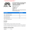 thumbnail image 2 of Rear Brake Pad Rotor and Parking Brake Kit 4 Piece - Compatible with 2004 - 2008 Mitsubishi Galant 2005 2006 2007, 2 of 2