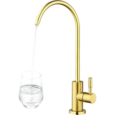 Drinking Water Faucet,Lead-Free Water Filter Faucet,SUS304 Stainless Steel Reverse Osmosis Faucet Non-Air Gap RO Water Filtration System Faucet for Kitchen,Bar(Gold)
