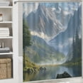 thumbnail image 6 of Orinice Mountain Lake Forest Bathroom Decor Set Polyester Fabric Shower Curtain with Hooks 69x72, 6 of 7