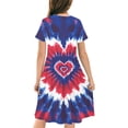 thumbnail image 4 of Odeerbi Niñas Día de La Independencia Vestido de Línea A Verano Patriótico Cuello Redondo Manga Corta Vestido Casual, 4 of 9