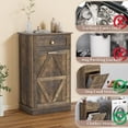 thumbnail image 5 of Homall 10 Gallon Tilt Out Wooden Trash Cabinet with Drawer, Garbage Recycling Trash Can for Kitchen Storage Cabinet for Laundry, Brown, 5 of 7