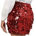 thumbnail image 4 of Abomasnow Sequin Skirt for Women Sexy Sparkly Stretchy Bodycon Mini Skirts Night Out Evening Party Cocktail Long Glitter Skirts, 4 of 5