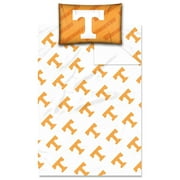 Tennessee OFFICIAL Collegiate, Bedding Twin Sheet Set (1 Flat 66"x 96", 1 Fitted 39"x 75" + 12" pocket, and 1 Pillowca