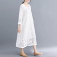 thumbnail image 6 of Sexlip Womens Midi Dress Long Sleeve Lace Design Soft Fabric Flared Silhouette for Formal Occasions White M, 6 of 9